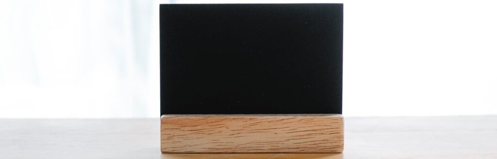 black name card on office table